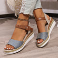Women Sandals Summer Espadrille Strap Wedge Sandals Women Casual Open Toe Shoes Women Roman Platform Sandals Zapatos De Mujer Zpaxo peacock blue 35