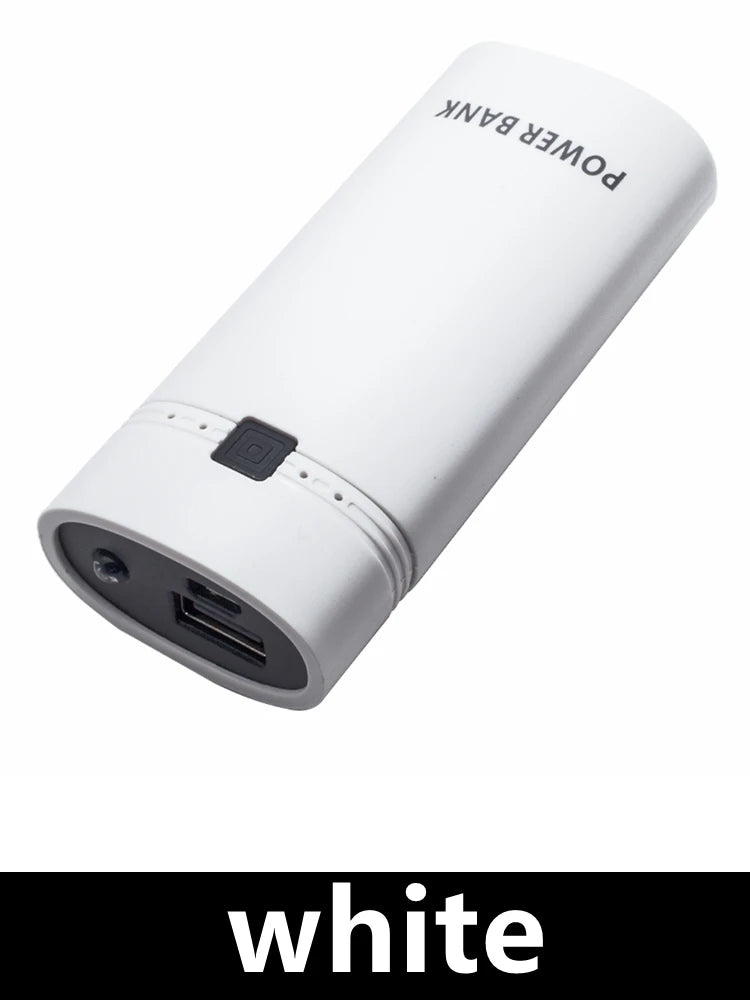 1PCS Detachable Design With Indicator Light For Smart Phone Power Bank Case Battery Practical For 18650 Battery Zpaxo white