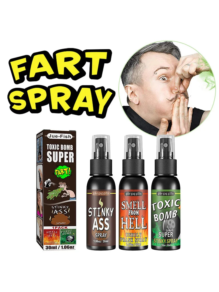 30ml Fart Gag Spray Prank Joke Plastic Stinky Gas Party Supplies Terrible Stinky Fart Spray for Adults Kids Halloween Funny Toys Zpaxo