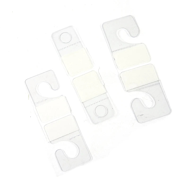 100pcs PVC Slot Hole Adhesive Hang Tags Hook Merchandise Box Bag Hangers Display Zpaxo
