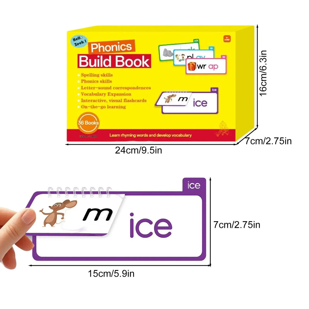 Phonics Word Family Build Book Spelling Improvement Supplies Read And Rhyme Books For Kids Boys Girls Kindergarten Preschoolers Zpaxo