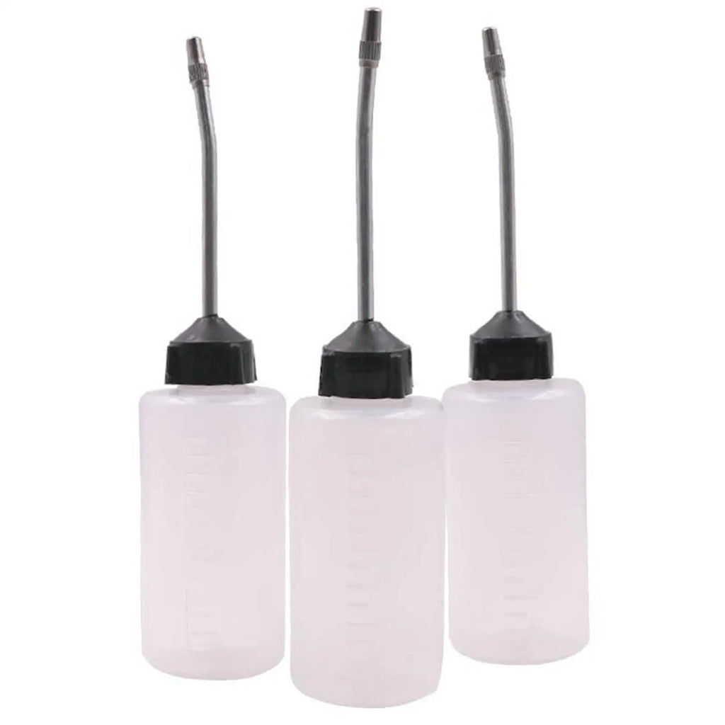 3 Pieces Sewing Machine Oil Can with Long Angle Spout 120ml Refueling Empty High Strength Iron Nozzle Tool Oiler for Factories Zpaxo