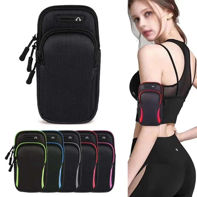 Universal Smart Phone Armband Outdoor Waterproof Fitness Running Sport Arm Cellphone Holder With Headphone Jack Mobile Phone Bag Zpaxo
