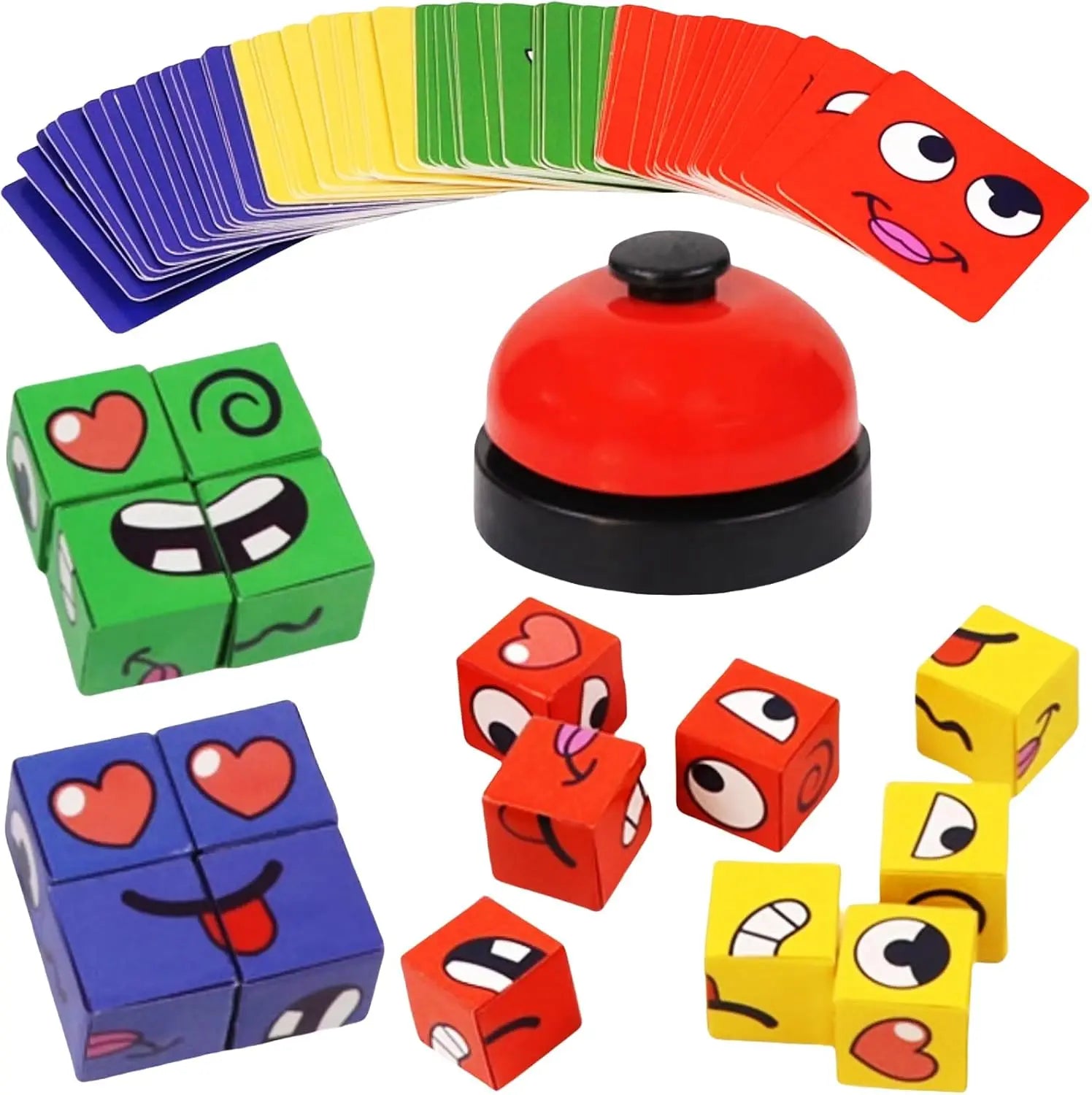 Face Changing Magic Cubes Game Expression Matching Block Puzzle Bell