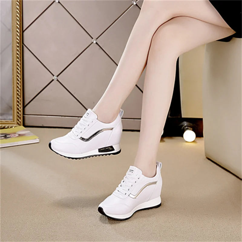 CINESSD Microfiber Women Casual Shoes Platform Wedge Fashion Sneakers Zpaxo