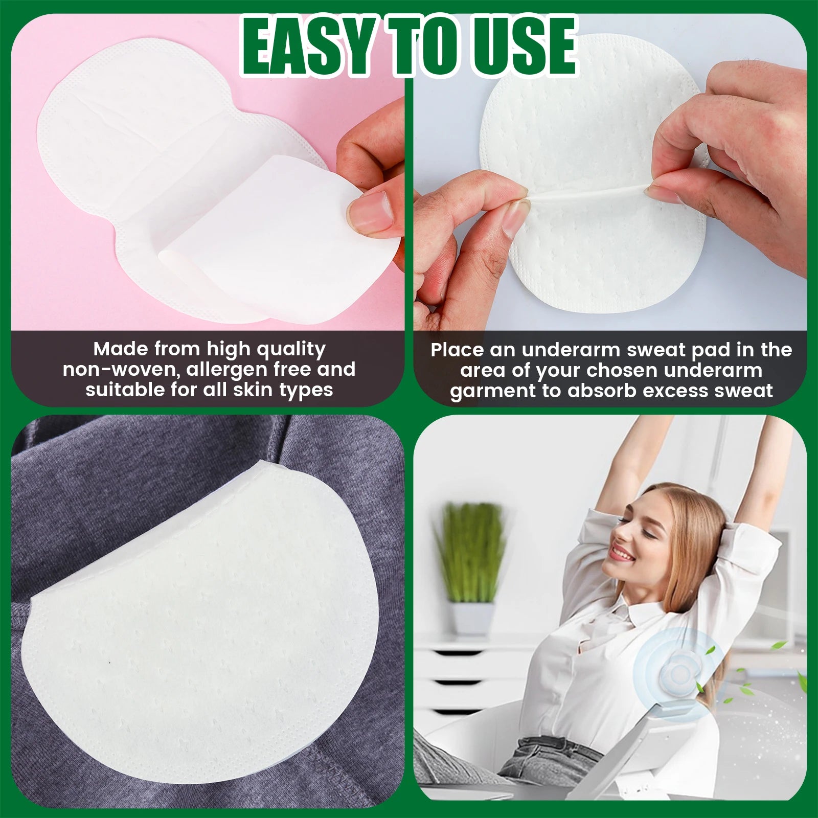 100- Underarm Sweat Pads Disposable Non-woven Breathable Ultra-thin