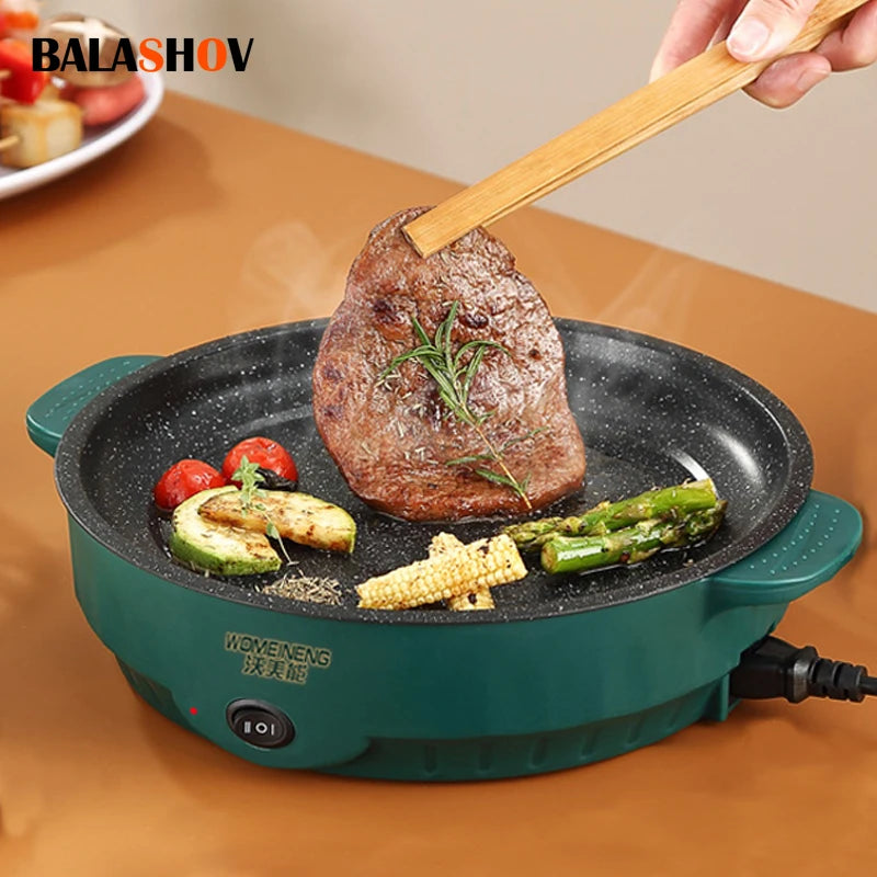 Electric MultiCooker 220V Non-Stick Frying Pan Household Barbecue Fried Steak Fish Omelette Cooking Machine Zpaxo