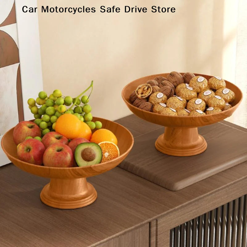 CMNordic Retro Simulation Wood Snack Fruit Tray Detachable Plate