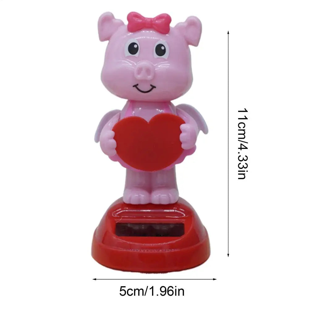 Solar Dancing Animal Bobblehead – Car Dashboard Decor Toy Solar Bobblehead Toy Zpaxo pig