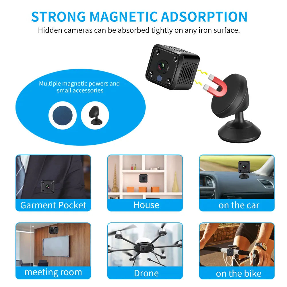 X6 Mini IP Cameras HD 1080P Wifi Sports Wireless Security Surveillance Built-in Battery Night Vision Smart Home Cameras Zpaxo