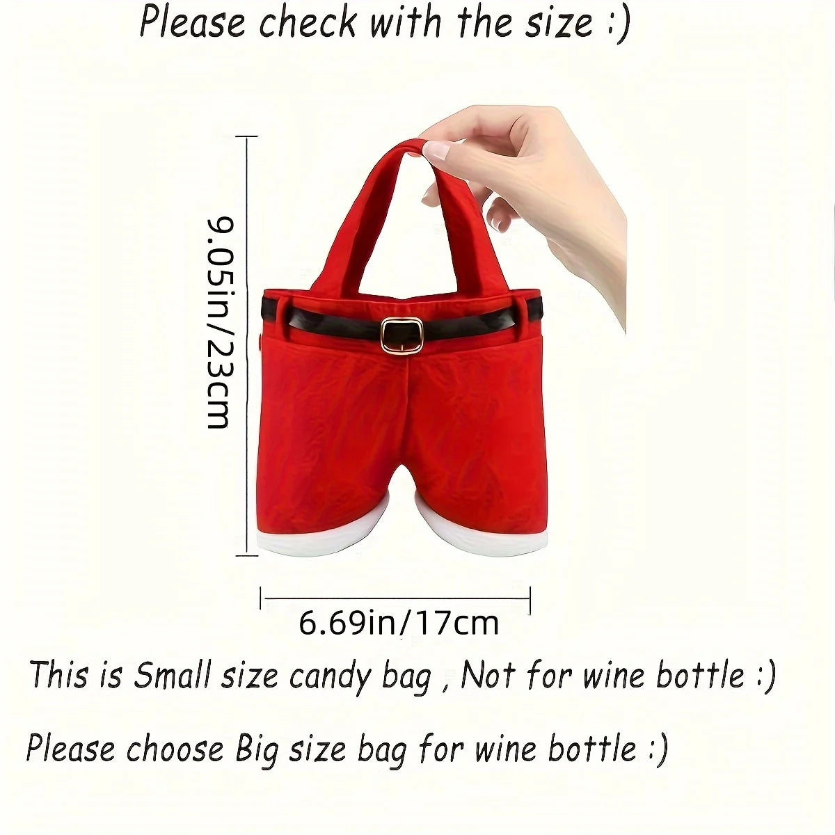 Festive Christmas Candy Bags 6 Pairs Santa Pants Small Perfect Year