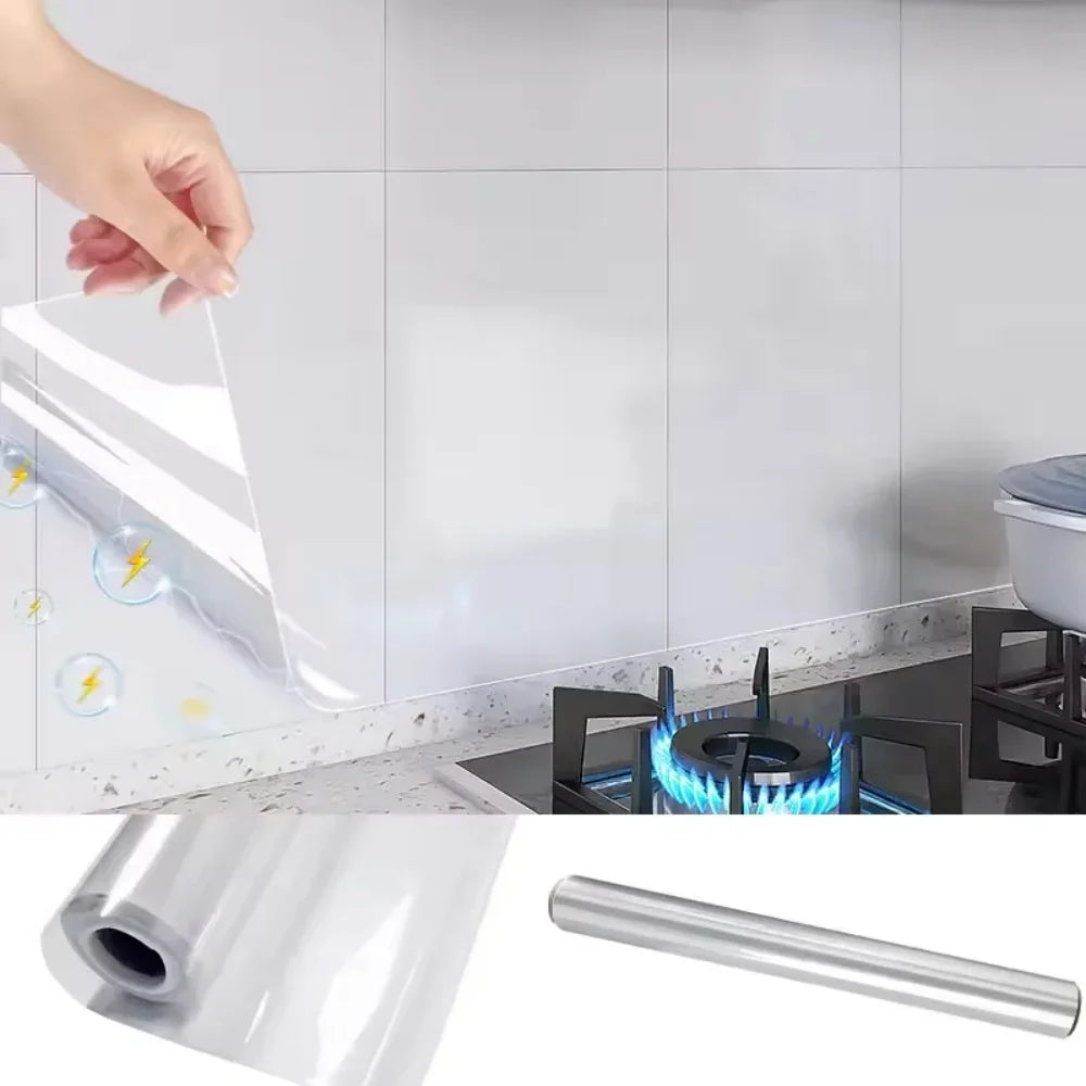 Transparent Oil-Proof Kitchen Wall Protector Film Sticker Kitchen Wall Sticker Zpaxo