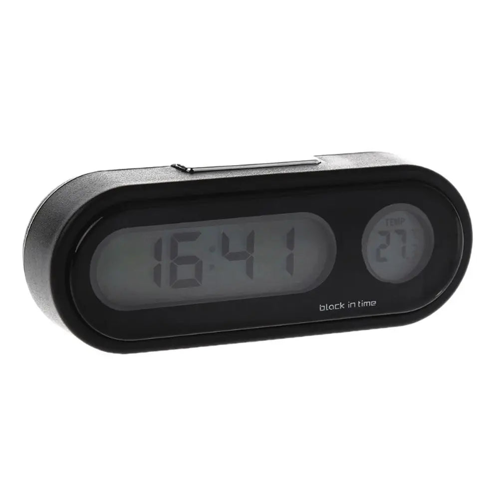 1 Car Styling Mini Auto Watch Automotive Hygrometer Car Thermometer Digital Clock Electronic Clock Thermometer Clock Car Clock Zpaxo black