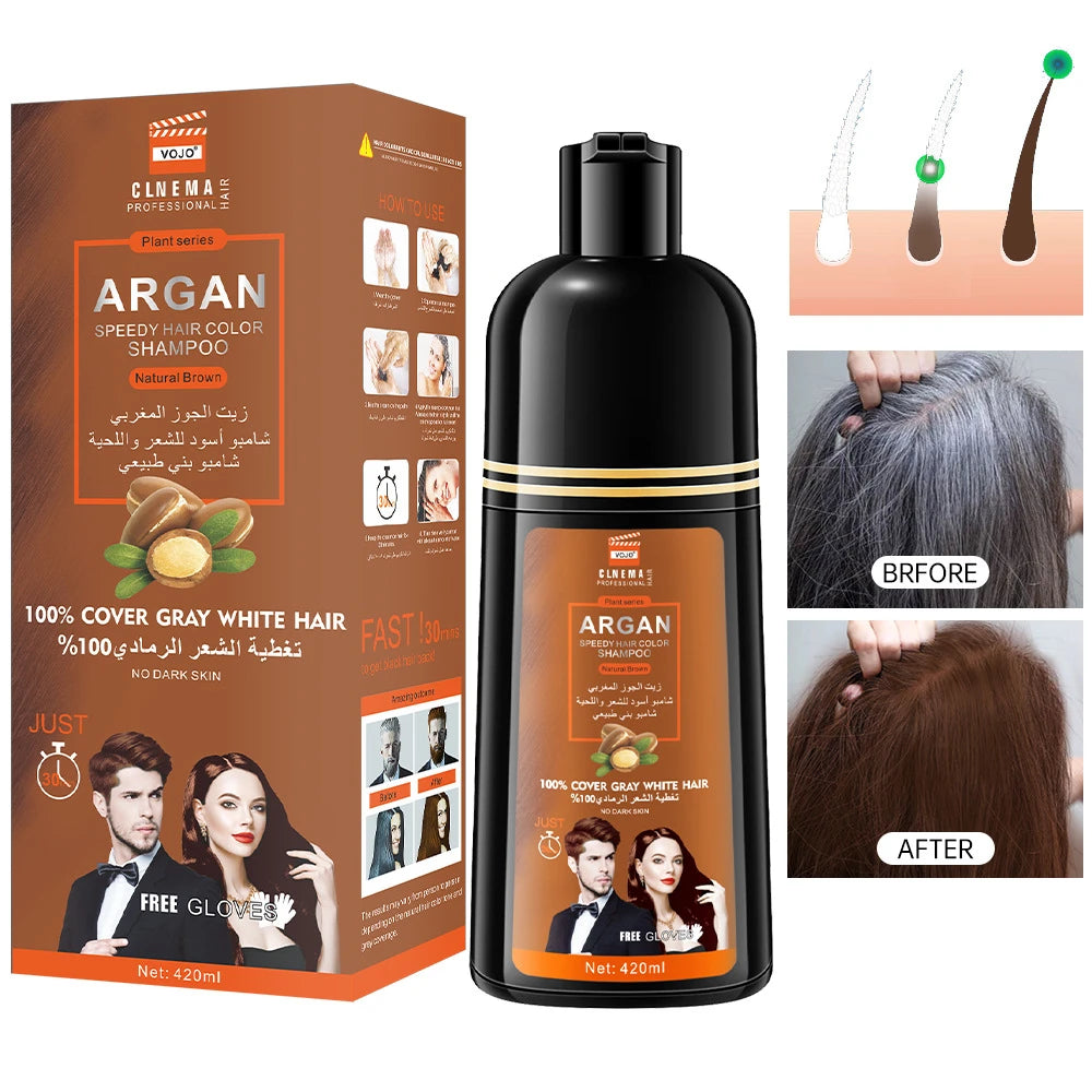 420ml Hair Dye,3-in-1 Hair Dye Shampoo Rapid Hair,Cleansing & Moisturising,Smoothing Black Hair Coloring Shampoo,Hair Care Zpaxo