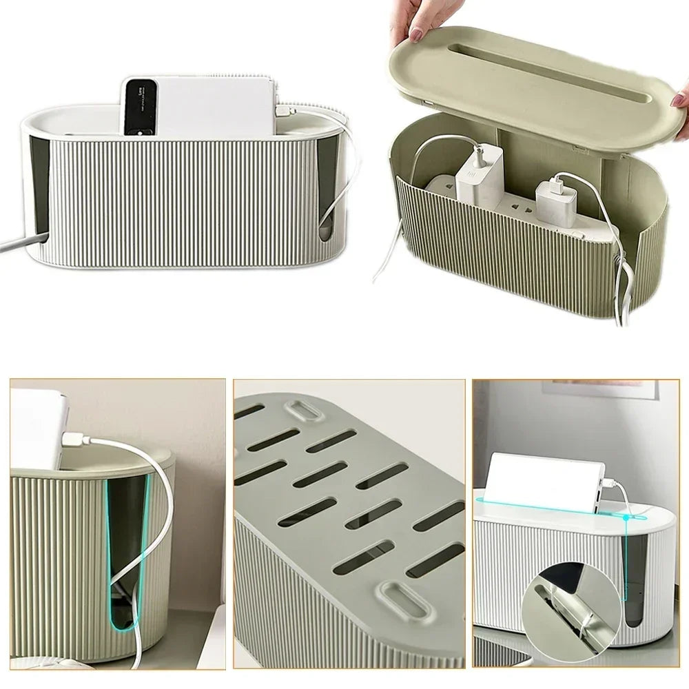 Nordic Plug Board Storage Box Cable Wire Organizer Case Socket