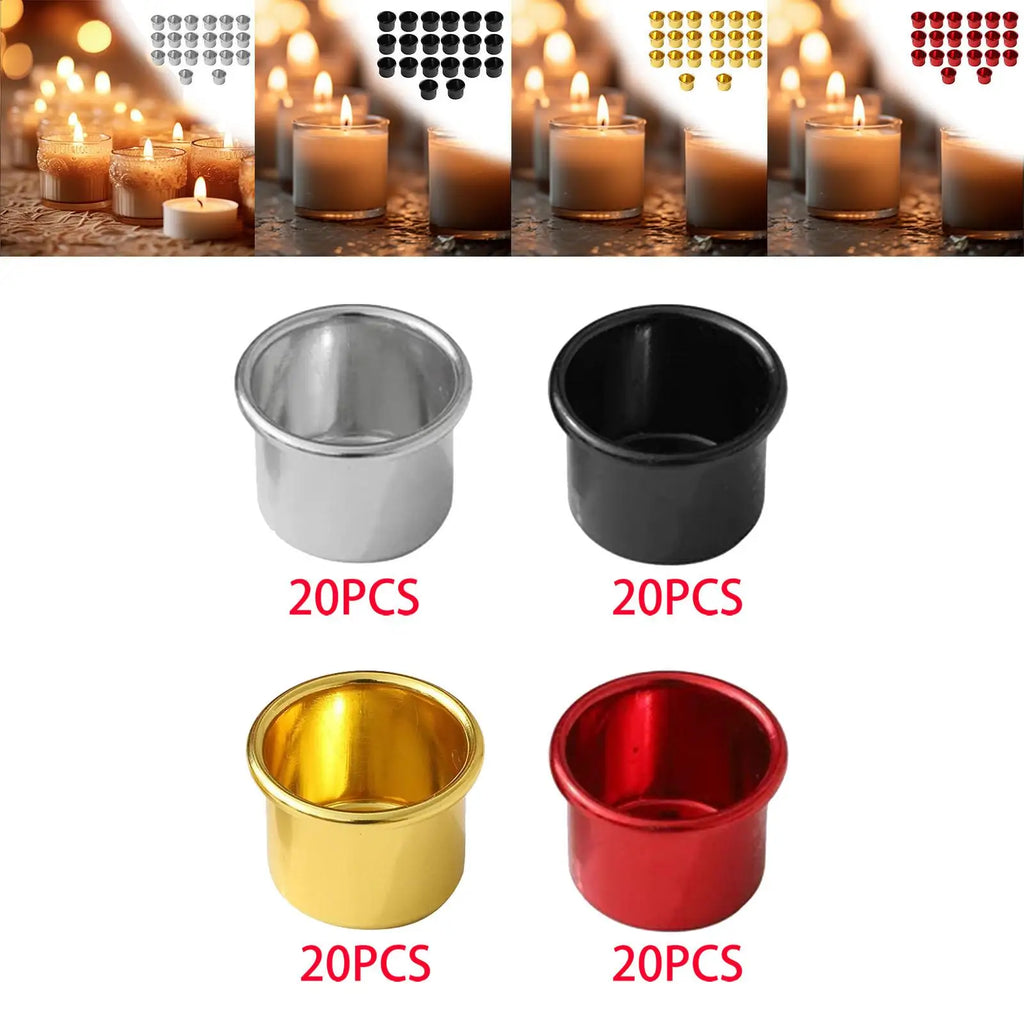 20-Pack Metal Tealight Candle Cups – Tabletop Candelabra Set Tealight Candle Holders Zpaxo