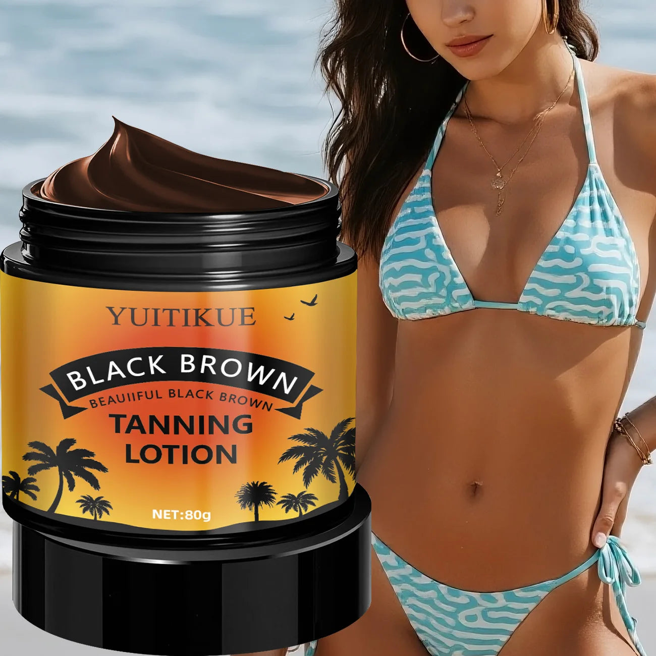 YUITIKUE Sunless Tanning Lotion 80g – Self Tanner All Skin Tones Sunless Tanning Lotion Zpaxo Default Title