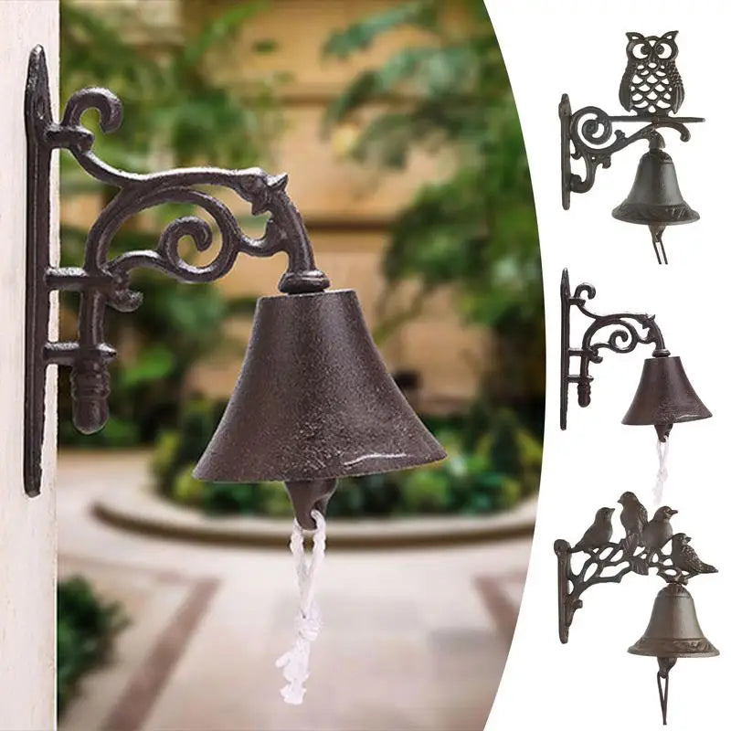 Door Bell Cast Iron Antique Country House Look, Loud Sound, Front Door Wall Bell, Garden Decoration, Weatherproof Zpaxo