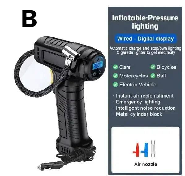 120W Handheld Air Compressor Wireless Wired Dual Mode Portable Zpaxo SAME AS PICTURE