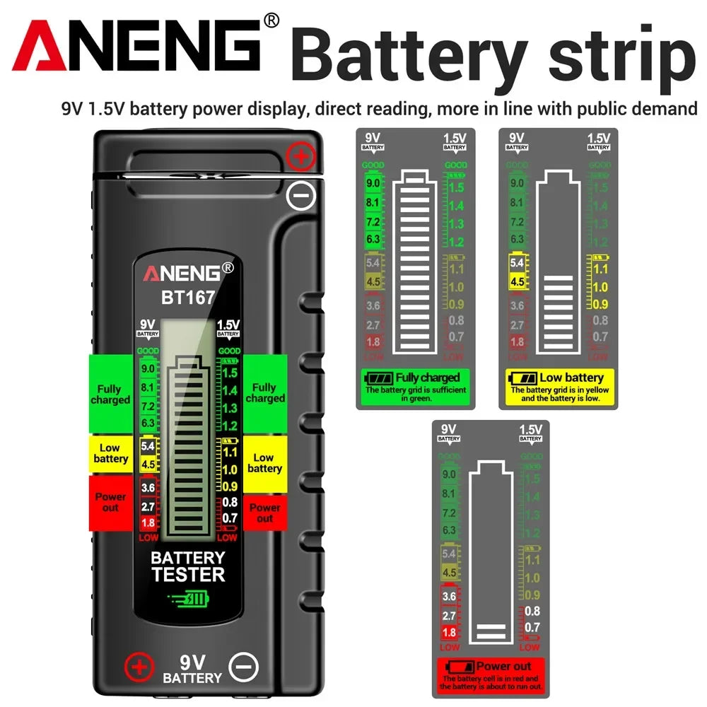 ANENG BT167 Battery Universal Button Cell Tester Volt Test Checker