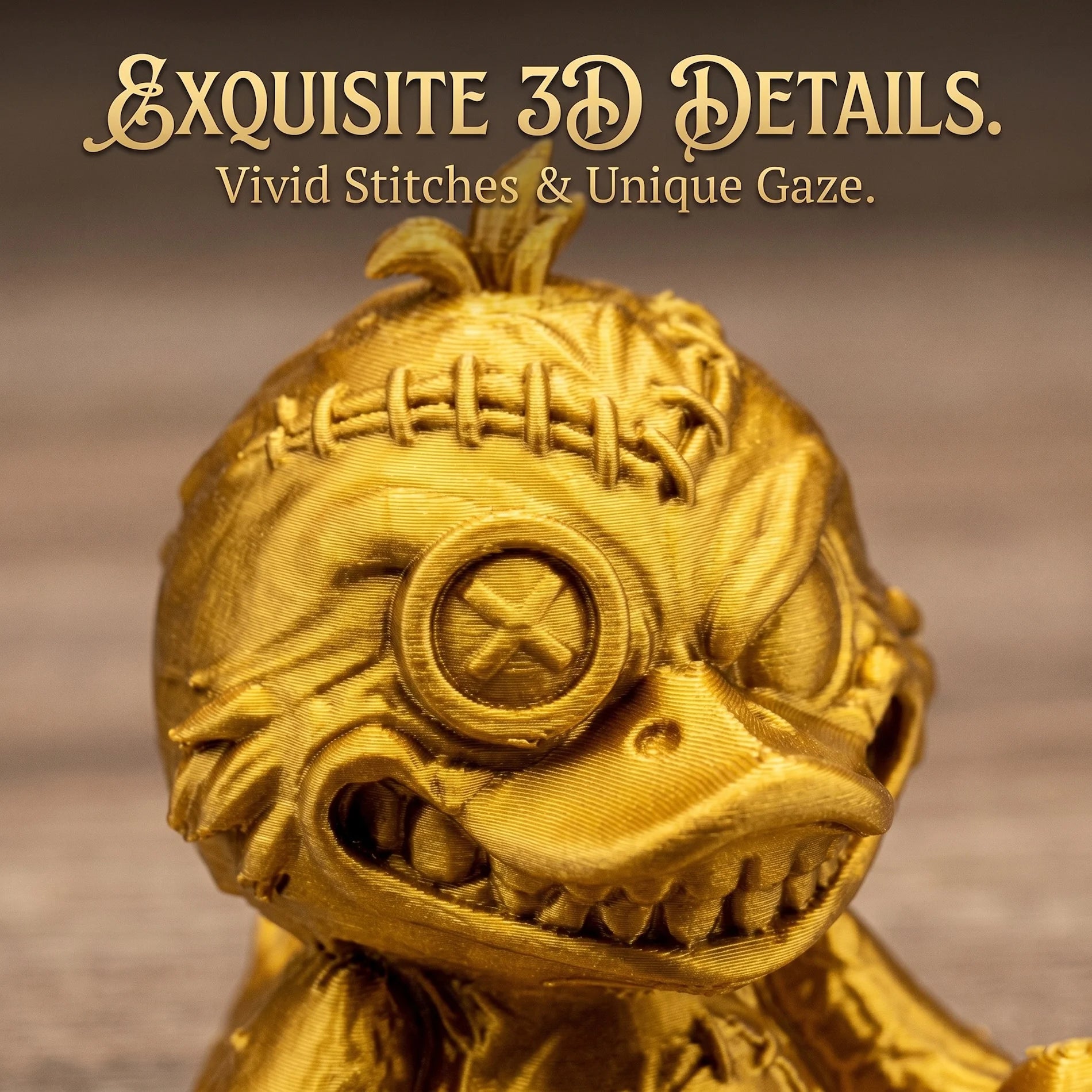 3D Printed Gothic Evil Duck Figurine Voodoo Doll Button Eye Creepy