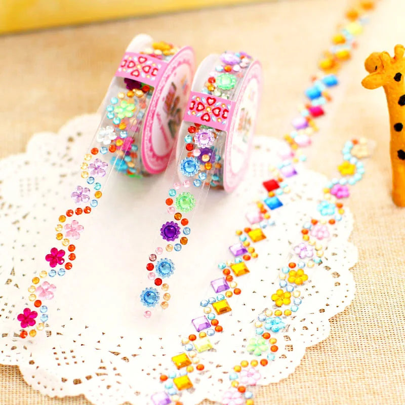 Self Adhesive Acrylic Crystal Rhinestone Diamond Stickers Tape Roll