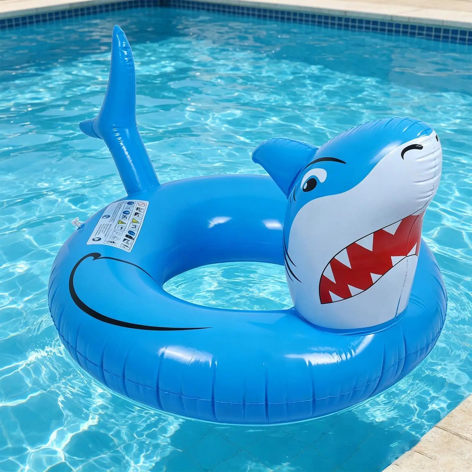 Shark Pool Floats Adults Inflatable Sun Tanning Lounge Chair Quick