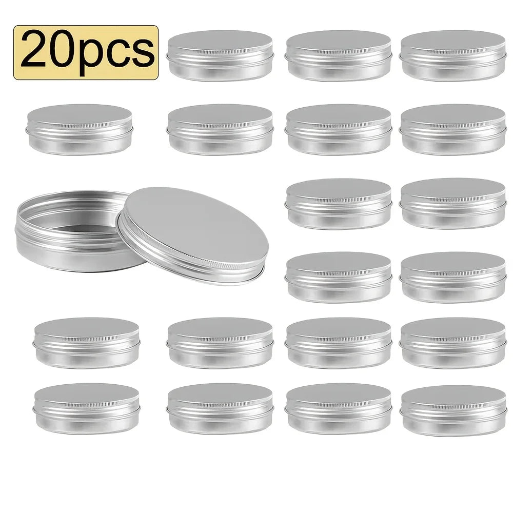 10 3 34 Ounce Aluminum Tin Jar Refillable Containers Screw Lid Round Zpaxo 20pcs