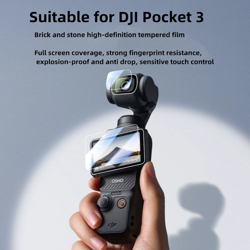 3Pcs/Set Tempered Glass Screen Protectors For DJI OSMO Pocket 3 Front Camera Lens Protective Films HD Clear Anti-scratch Cover Zpaxo