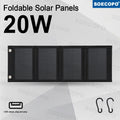Portable 20W Foldable Solar Panel USB Charger Lightweight Solar Power Bank Charger for Backpacking Camping Outdoor Activities Zpaxo 20W