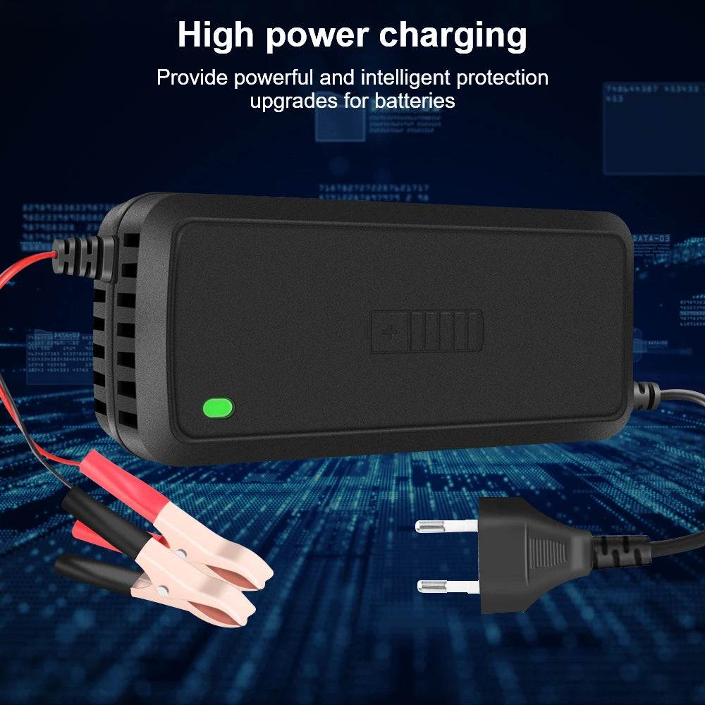 Full Automatic Car Battery Charger 3 Stages Lead Acid AGM GEL