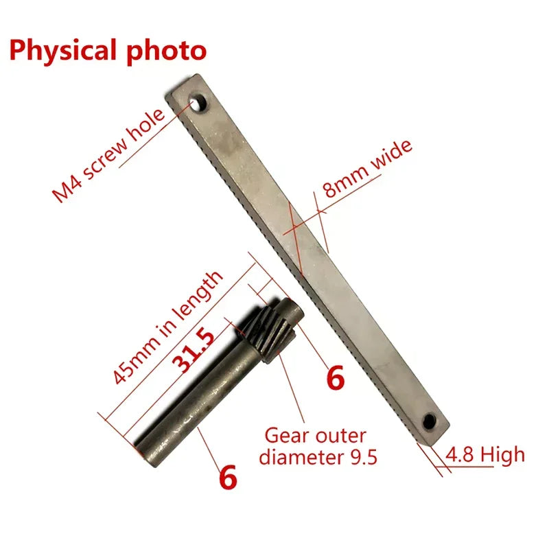 0.5M Steel Gear Rack 63T 100mm – Precision Sliding Table Tool