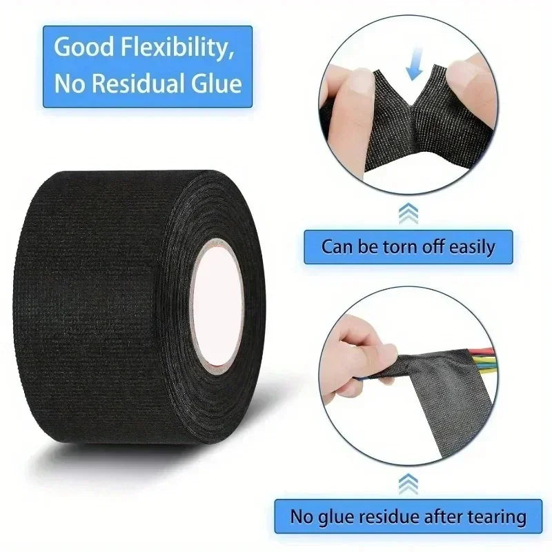 Automotive Cloth Tape Electrical Insulating Fabric Tapes Heat Resistance Thermal Car Tape Waterproof Soundproof Wires Tape Zpaxo