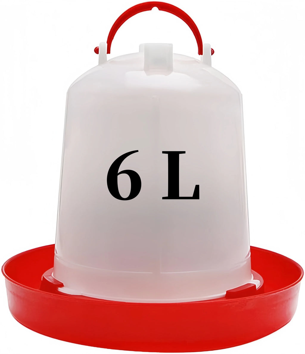 6L Automatic Chicken Coop Water Dispenser Chicken Water Dispenser Water Outlet with Switch Plastic Poultry Drinking Bucket Zpaxo 6L drinker