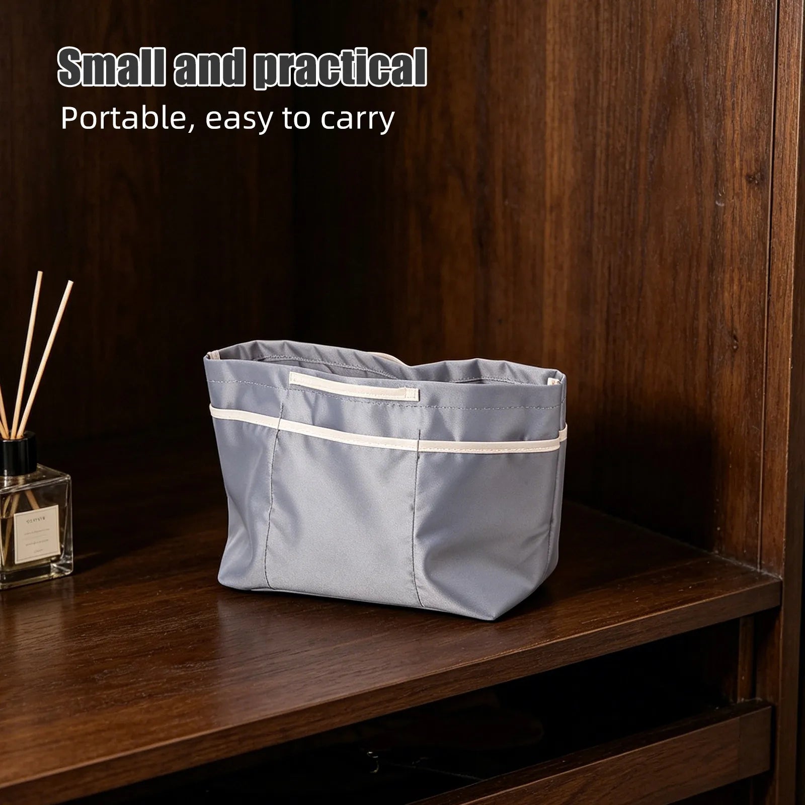 Tote Bag Organizer Insert 10 Pocket Nylon Purse Liner Waterproof