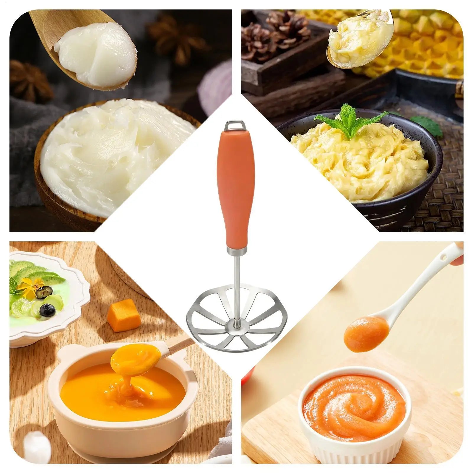 Potatoes Masher Heavy Duty Good Grip Avocado Bean Fruit Vegetable