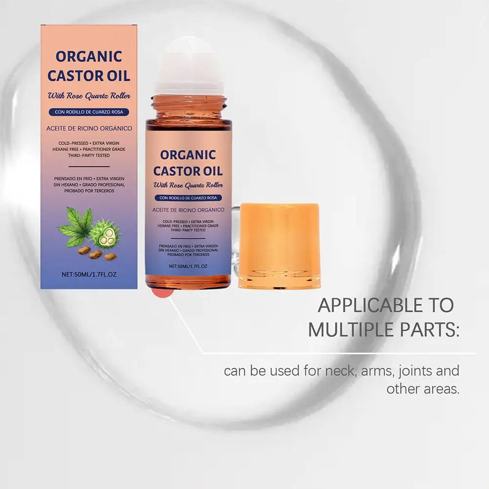Castor Oil Roll-On Moisturizing Brightening Skin Care Essence Skin Care Oil Roller Zpaxo