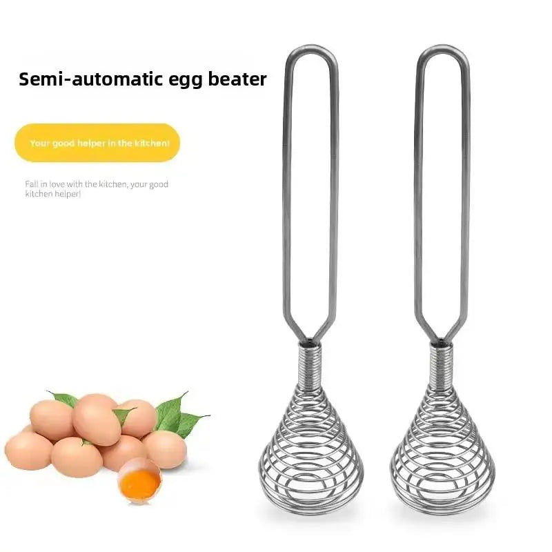 Manual Stainless Steel Spring Egg Beater & Hand Whisk Manual Egg Beater Zpaxo