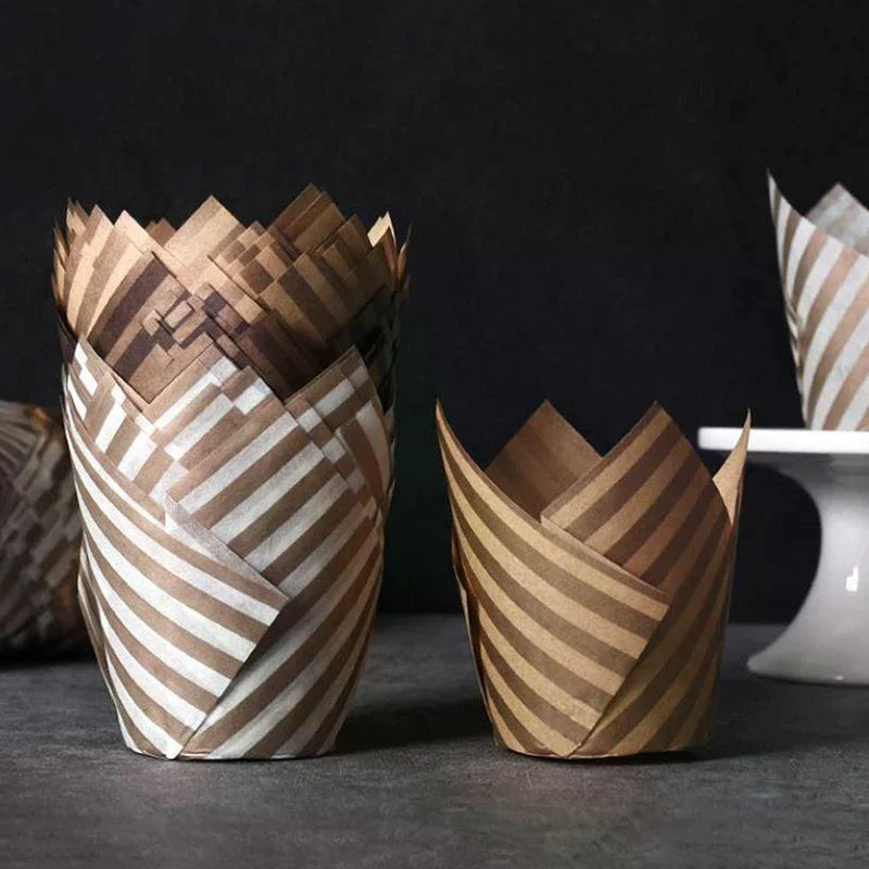 Sets Tulip Muffin Cupcake Paper Cups Oilproof Cupcakes Liners Baking Zpaxo