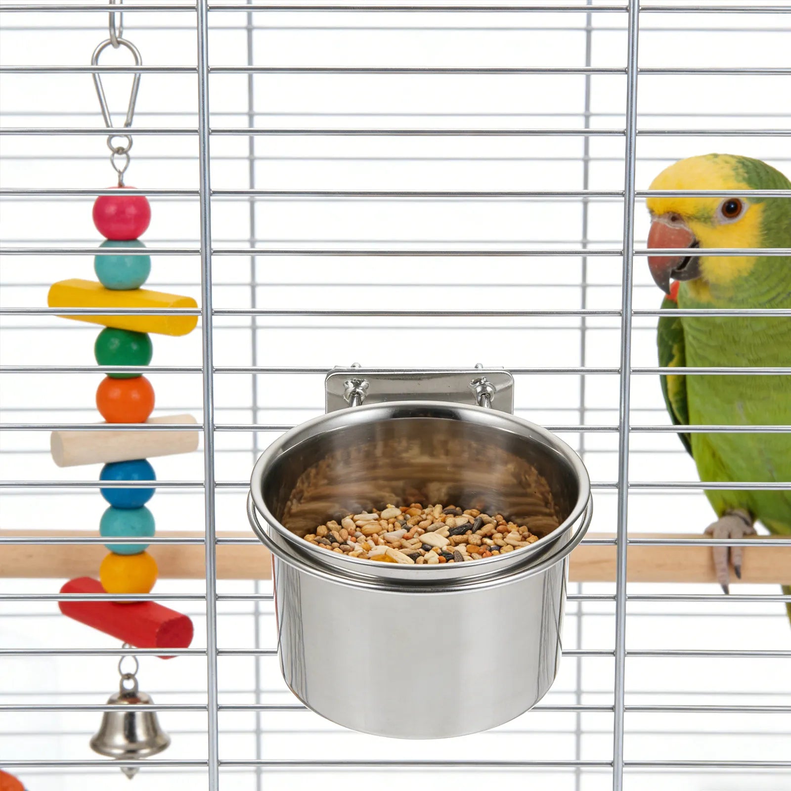 Rustproof Stainless Steel Parrot Bowl Small Pets Bird Hamster
