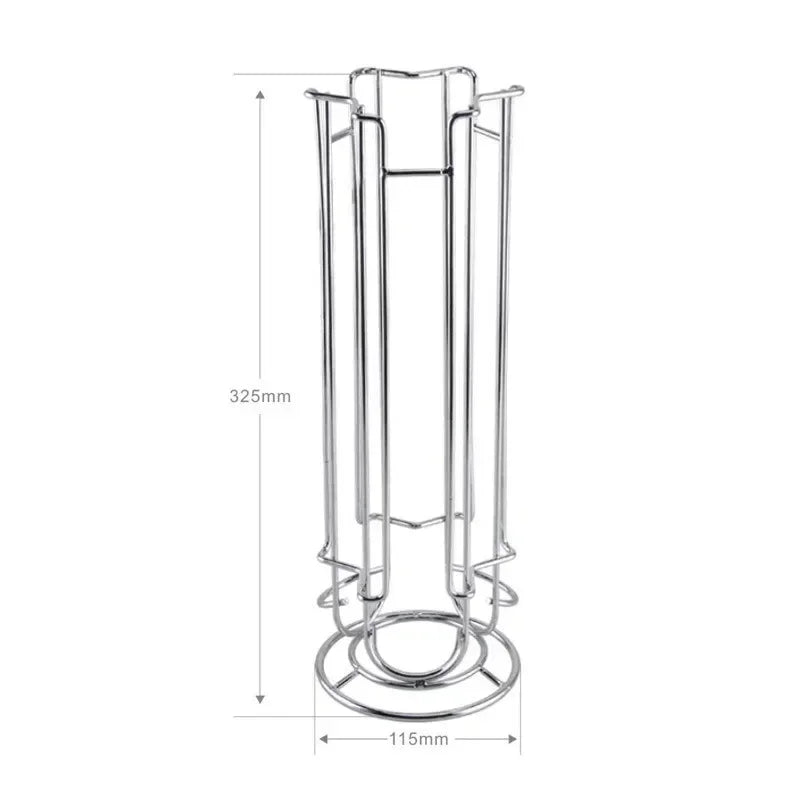 Rotating Coffee Pod Holder – 24-Capsule Large Capacity Metal Rack Coffee Pod Rack Zpaxo