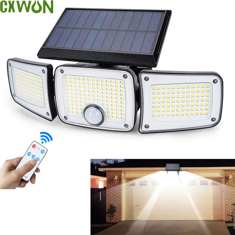 Solar Outdoor Wall Lights Motion Sensor Waterproof Security 3 Modes Zpaxo