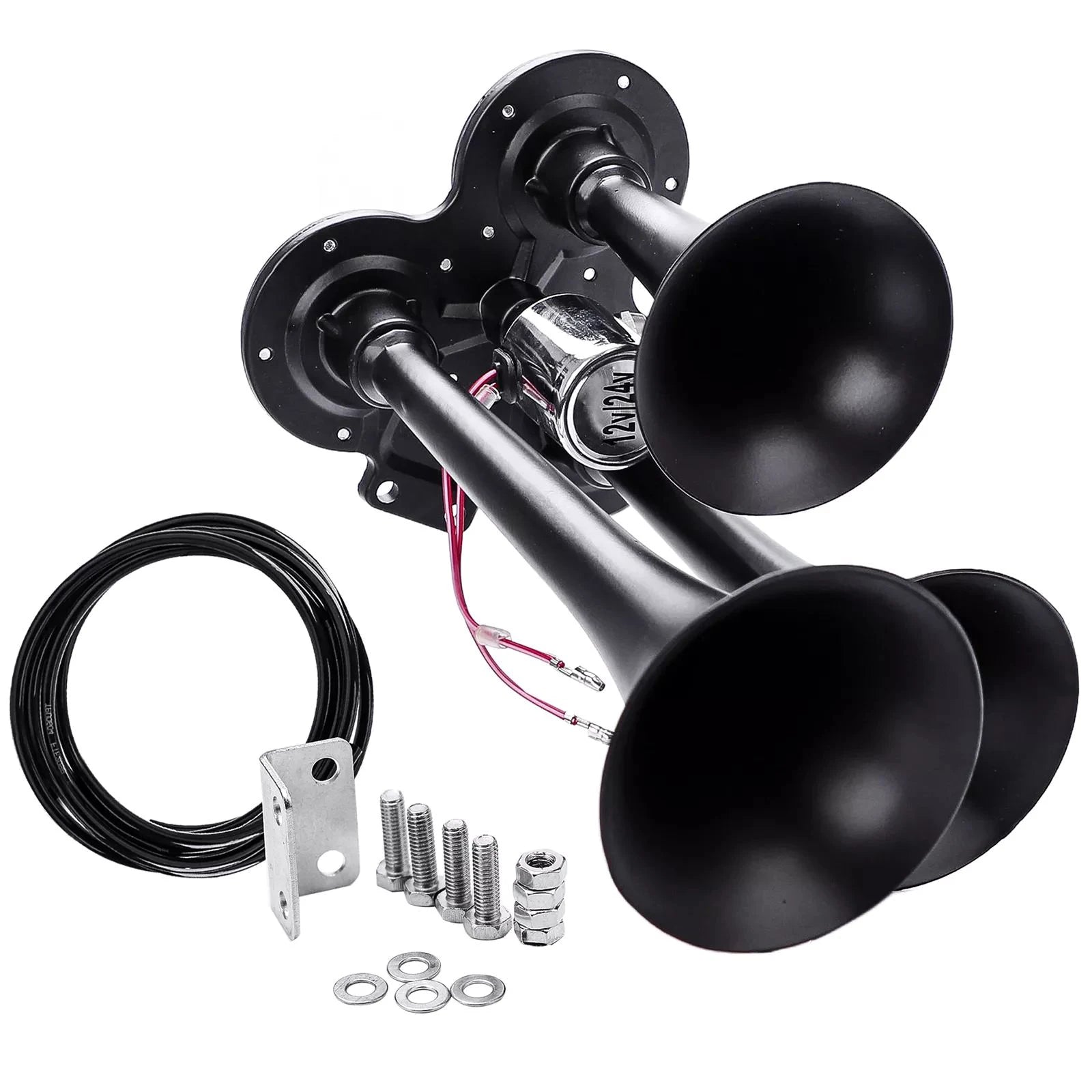 135dB Car Horn DC 12V 24V Air 3 Trumpets Train Horns Trucks Boats
