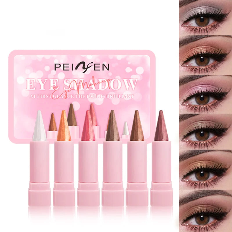 6-color Eye Shadow Suit Easy Apply Durable Waterproof Sweat Proof
