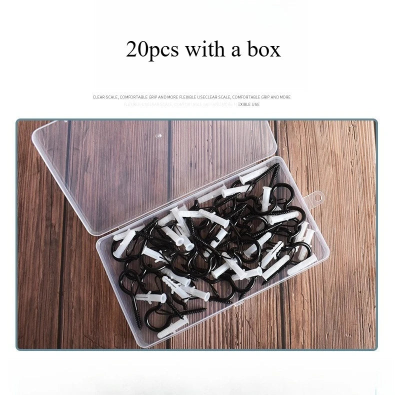 Q-hanger Screw Hooks Hanging Plants String Lights Heavy Duty Black Zpaxo 20pcs