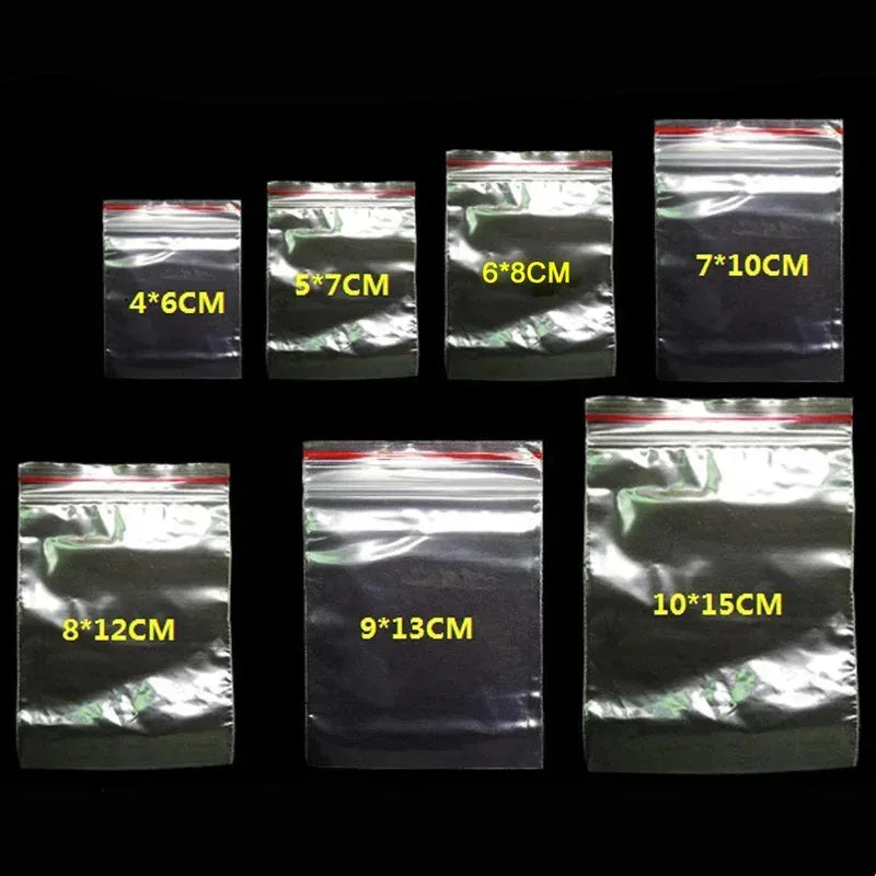 Zip Lock Clear Plastic Bags 100/200/300pcs | Reclosable PE Bags