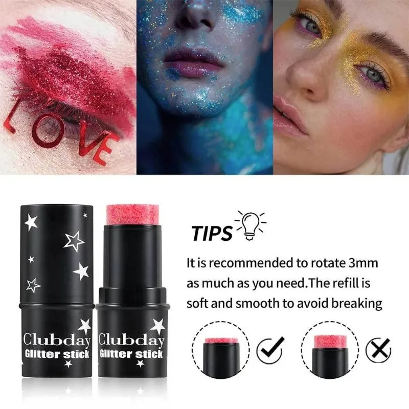 Sparkling Sequins Glitter Gel Stick Highgloss Shine Purple Blue