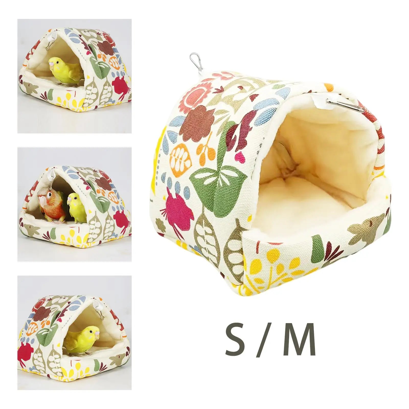 Plush Bird Hanging Nest Hammock Hut – Parrot Finch Lovebird Bed Bird Cage Nest Zpaxo