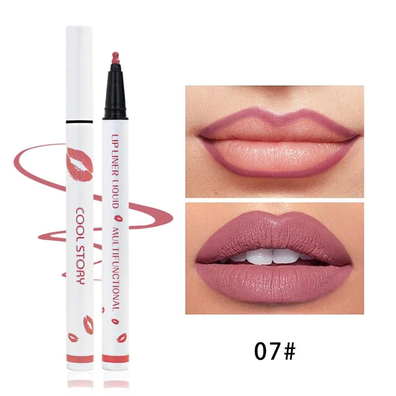 Liquid Lipliner Pencil Long Lasting Lips Cosmetic Tool Matte Soft Lip Zpaxo 07