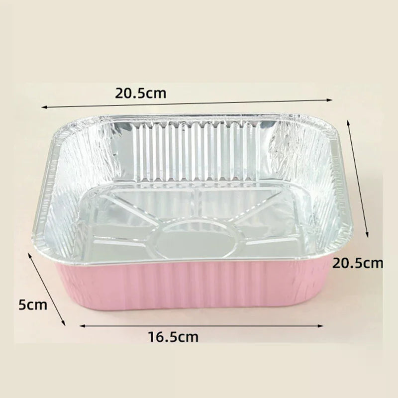 10Set Loaf Pans With Lids And Spoons Non-Stick Square Aluminum Foil Baking Pan Bread Container Heat-Resistant Cake Pans Zpaxo